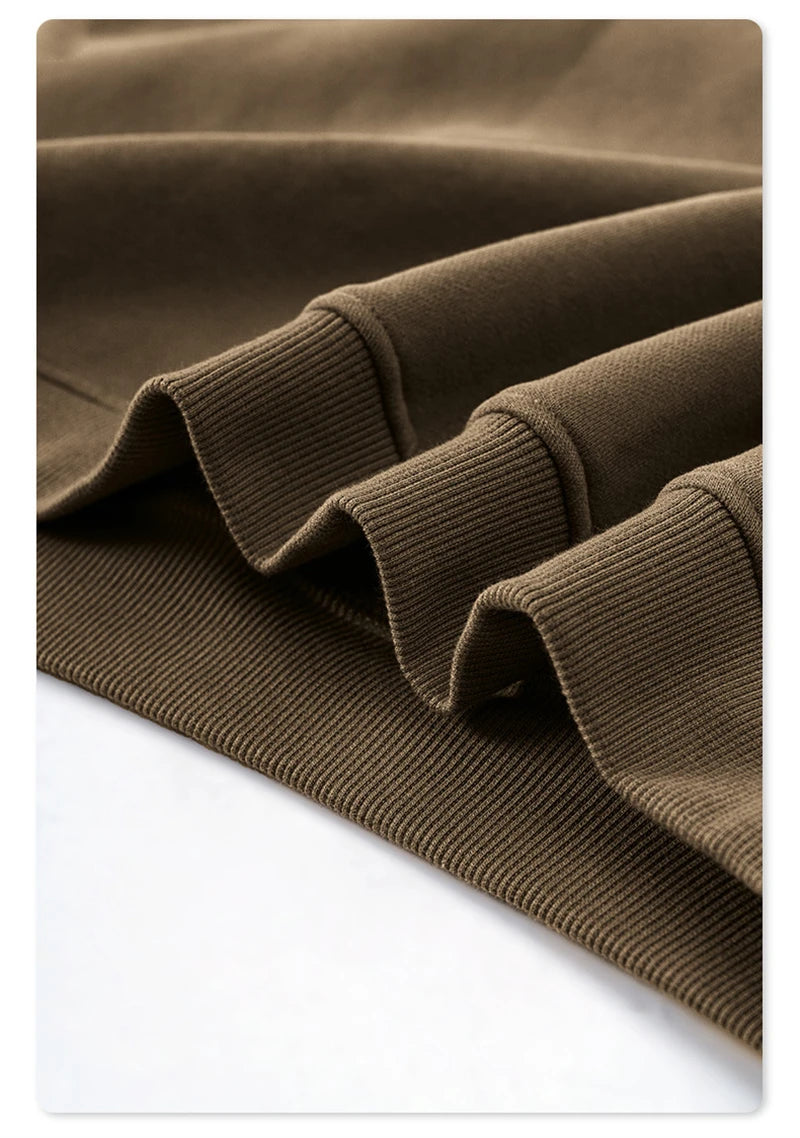 ZODF New 2024 Autumn Winter Men 345gsm Fleece Hoodies Unisex Women Relax Fit Warm Solid Hooded Pullovers Sweatshirts HY0863