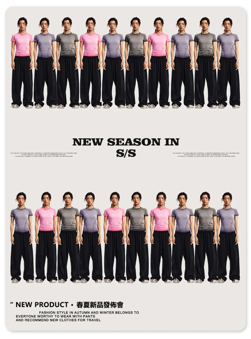 ZODF 2024 Summer Hotweet Washed T Shirt For Women Girls Gradient Raglan Sleeve Comfortable Short Tees Brand Tees HY0826