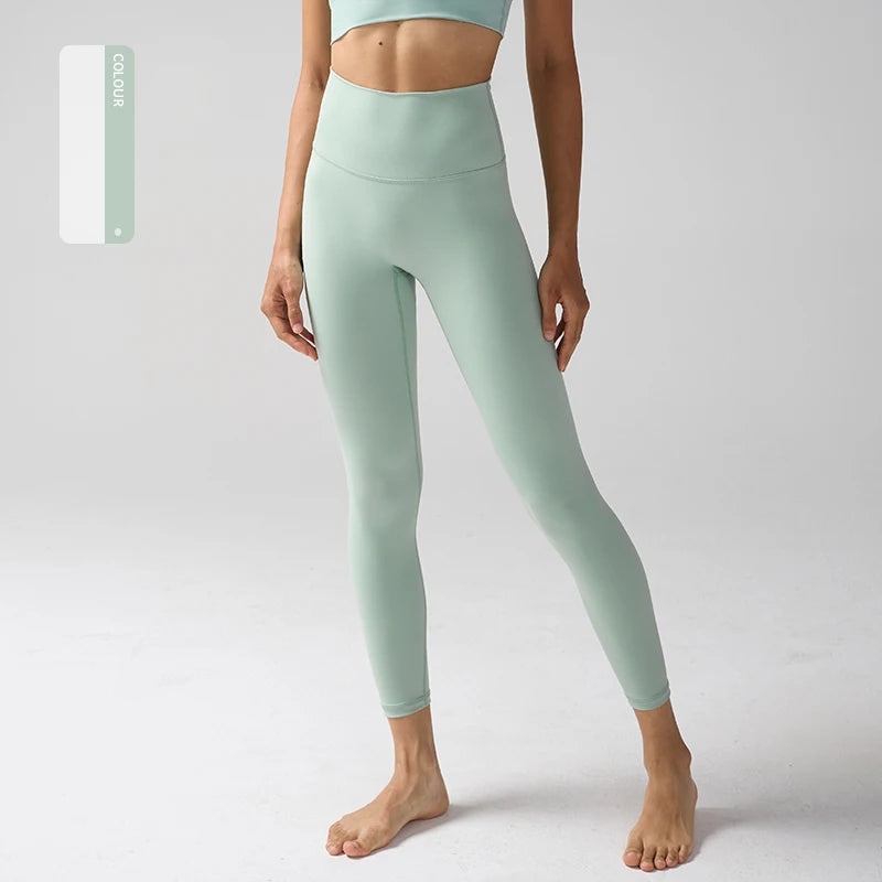 High Waist Naked Feeling Leggings for Women – Fitness Running Yoga Gym and Casual Workout Tight Pants - Matcha Green