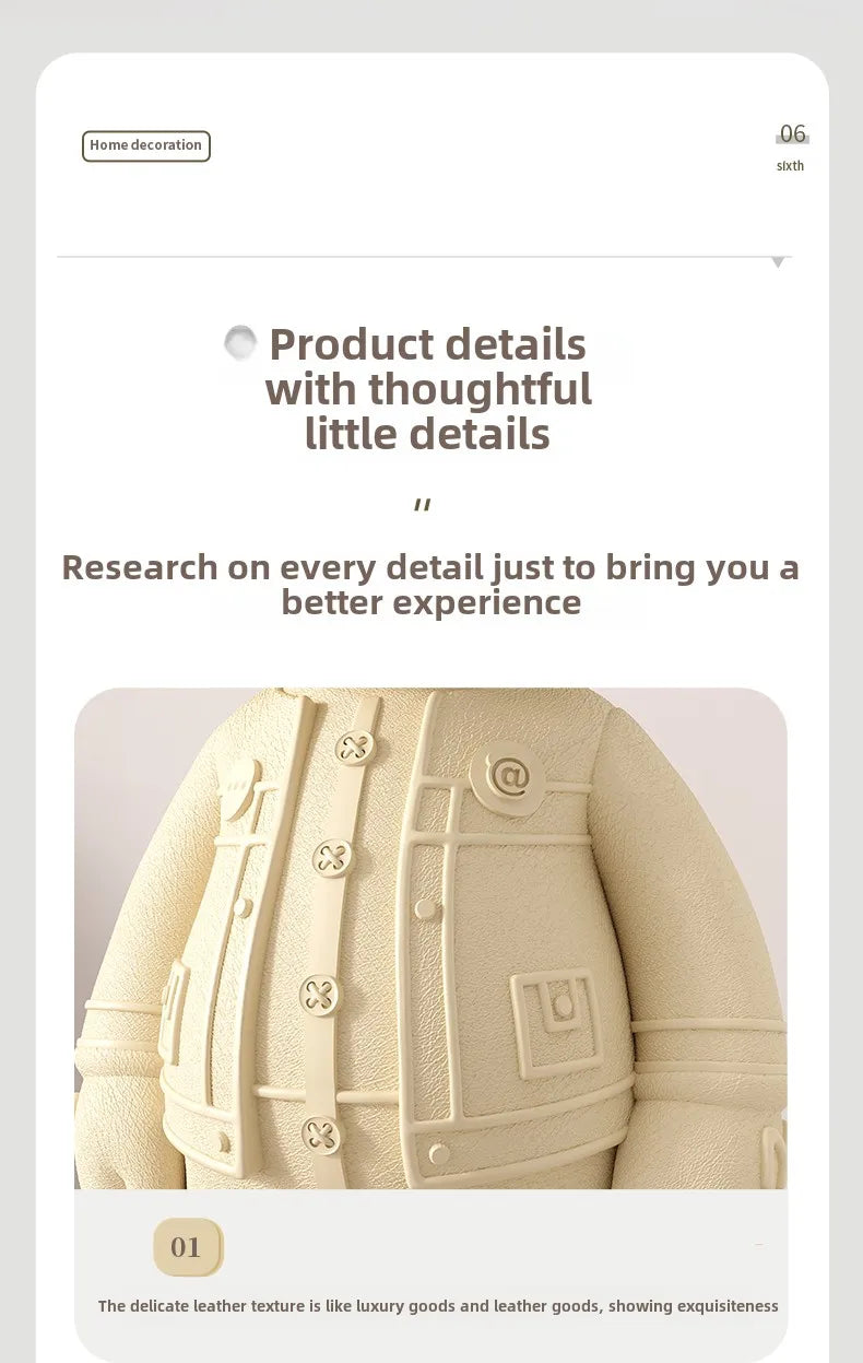 Cartoon Bear Figurine Resin Model Toy Collector Garage Kit Action Bear Figure Doll Collection Toys