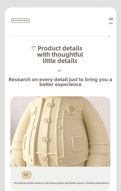 Cartoon Bear Figurine Resin Model Toy Collector Garage Kit Action Bear Figure Doll Collection Toys