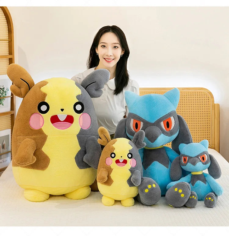 40/60/80CM Big Size Pokemon Plushies Morpeko Lucario Peluche Cartoon Anime Kawaii Stuffed Comfortable Soft Doll Children Gift