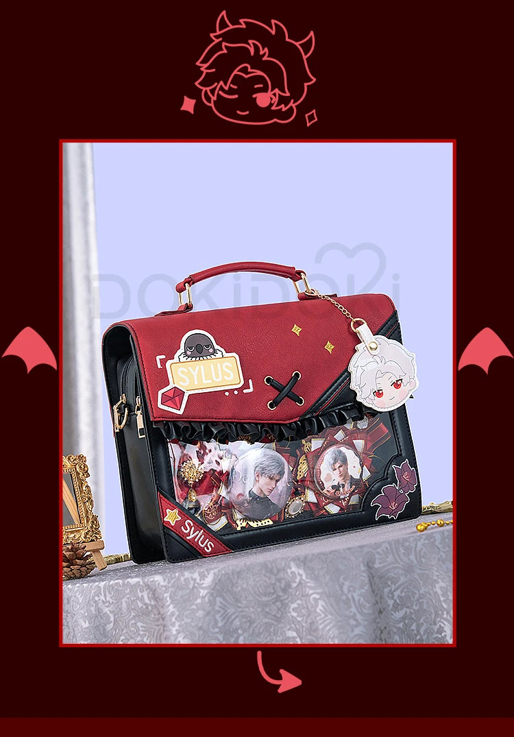 IN STOCK Sylus Cosplay Doujin Bag Game Love and Deepspace DokiDoki Sylus Itabag Red Black School Bag Cosplay Prop