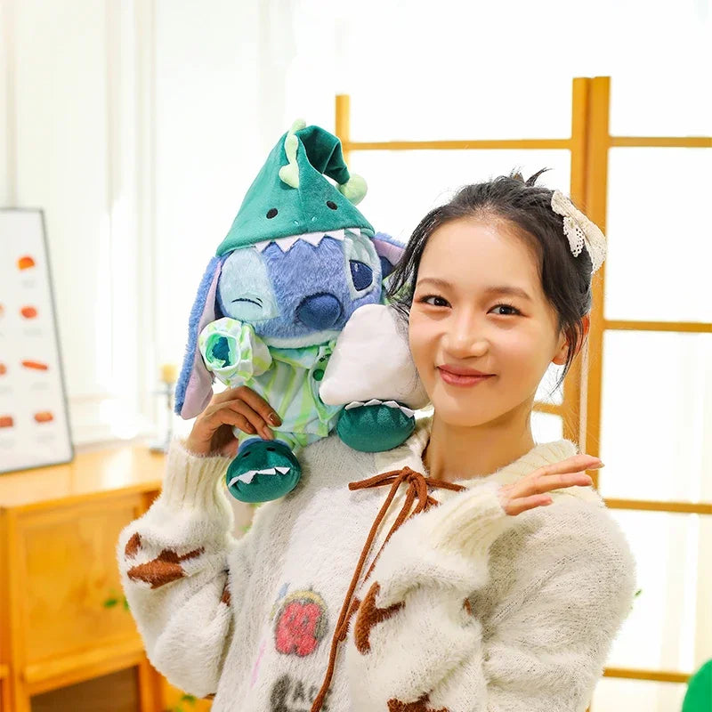New 50cm Disney Cartoon Dinosaur Pajamas Stitch Plush Toy Body Pillow Cushion Sleeping Doll Room Decoration Toy Birthday Present