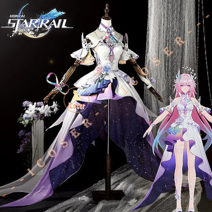 Honkai Star Rail Cyrene Cosplay Costume Wig Dress Headwear New Skin Outfit Elysia Amphoreus Carnival Halloween for Women Girls