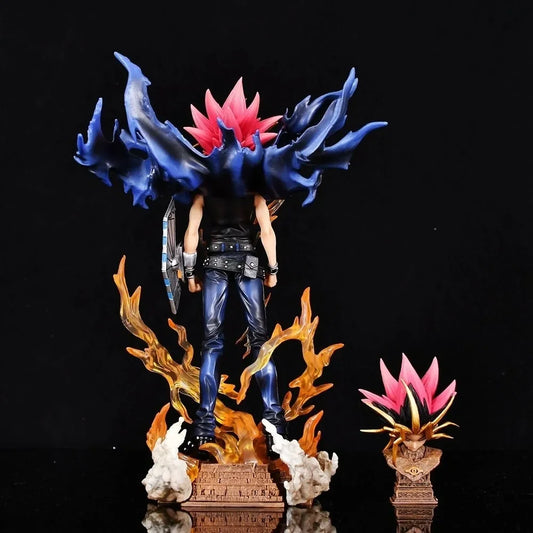 2025 28cm Anime Duel Monsters Anime Figure Gk Yugi Muto Doll 2 Heads Pvc Statue Model Collectible Decoration Toys Christmas Gift