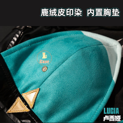 Zenless Zone Zero Lucia Cosplay Costume Wig Uniform Horns Headwear Tail Spook Shack Halloween Party for Women Girls Role Play