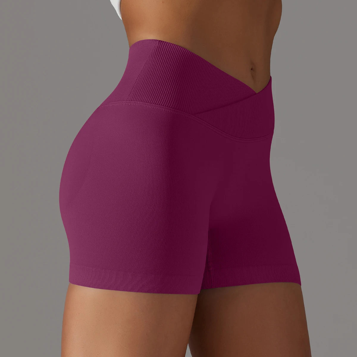 The Codex Summer V-Waist Peach Hip Lifting High Waist Seamless Yoga Shorts Tight Fitting Three Part Running Pants Speed