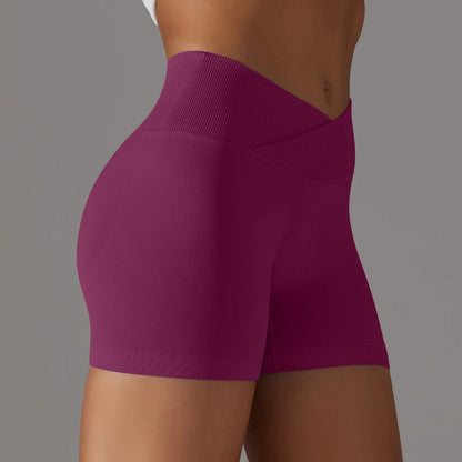The Codex Summer V-Waist Peach Hip Lifting High Waist Seamless Yoga Shorts Tight Fitting Three Part Running Pants Speed