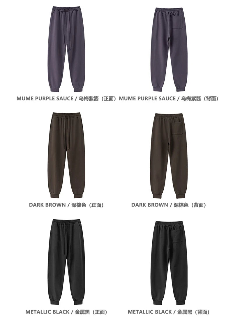ZODF 2024 Autumn Winter Unisex Solid Sweatpants Heavyweight 440gsm Casual Loose Fit Sport Joggers HY0890