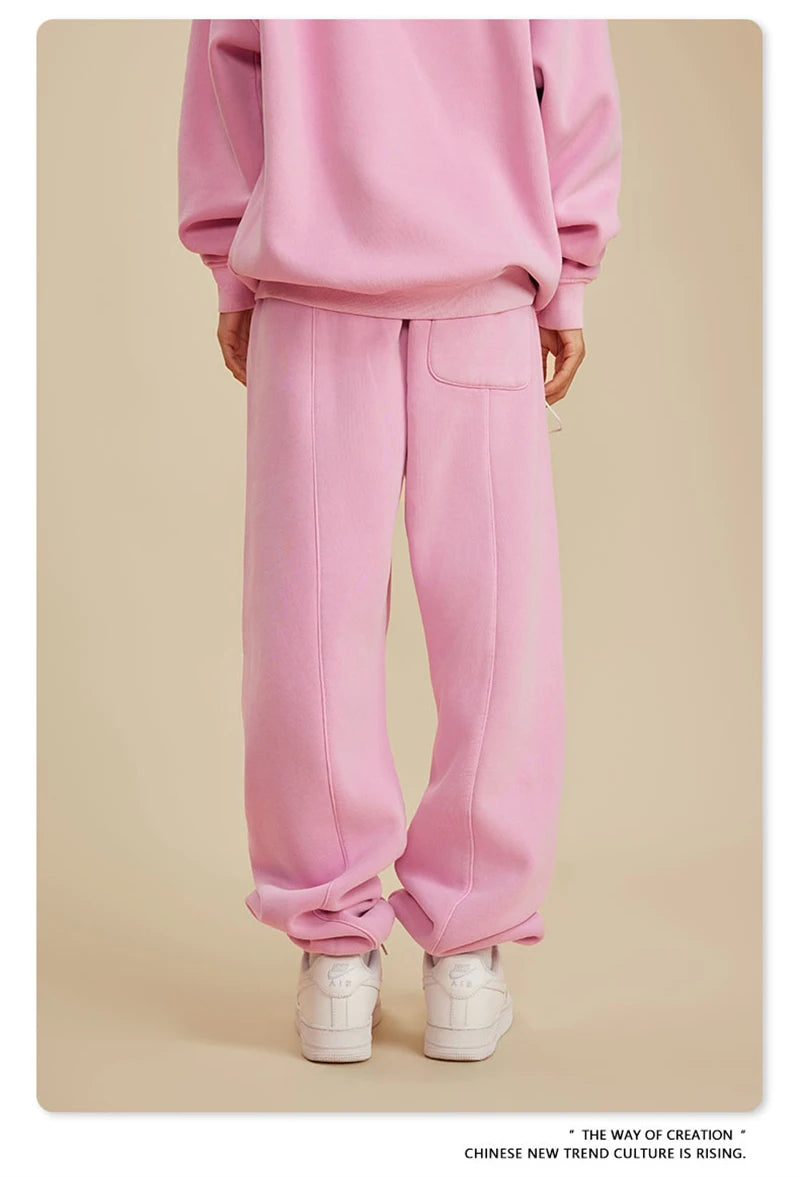 ZODF 2025 Autumn Winter Men’s Washed Fleece Sweatpants 355gsm Loose Retro Joggers Streetwear HY0653