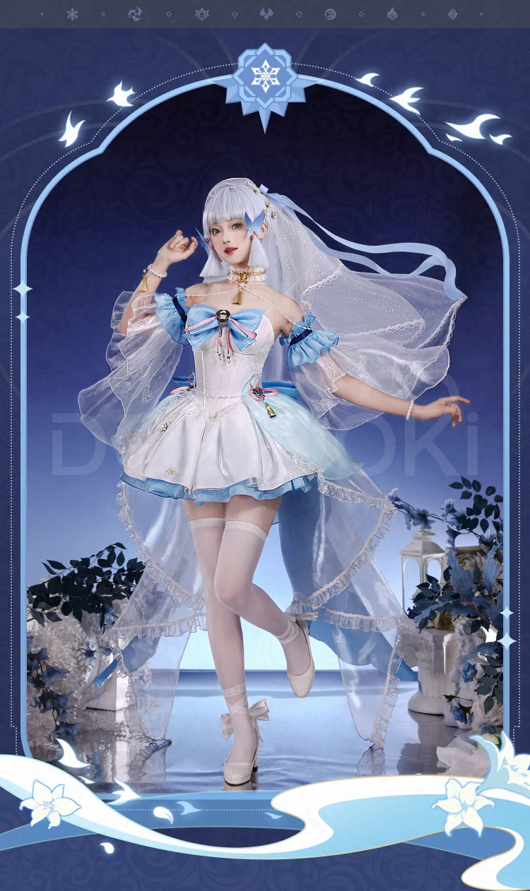 Kamisato Ayaka Doujin Cosplay Costume Game Genshin Impact Cosplay DokiDoki-SR Kamisato Ayaka Cosplay Women White Dress Costume