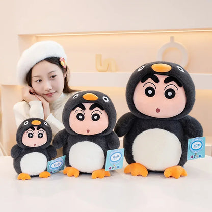 40cm Penguins Crayon Shin Chan Plush Toy Kawaii Tortoise Shin Chan Plushies Soothing Doll Cartoon Japanese Style Doll Gifts Gir