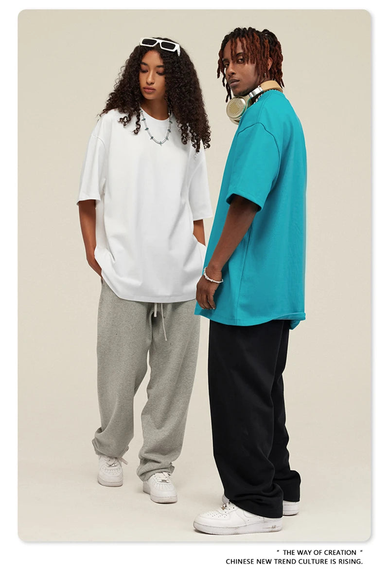 ZODF 2025 Heavy-Weight 425gsm 100% Cotton T-Shirts For Men Unisex Summer Oversized O-Neck Basic Solid T Shirt Brand Tees HY0485