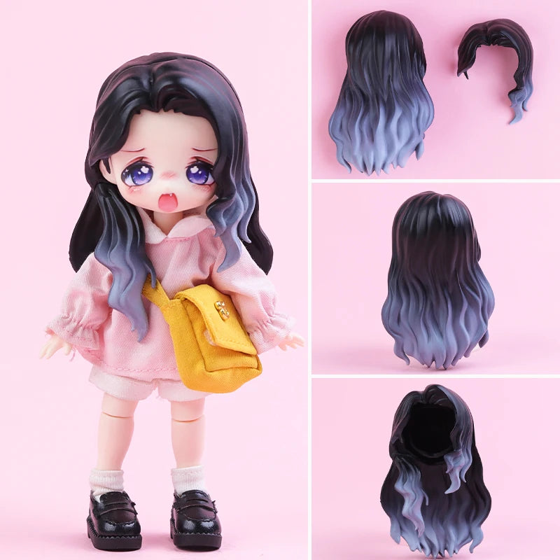 OB11 Transparent Parts Head Shell replacement Korean style Plastic Hair Transparent Replacement Doll Hair Head Mold For Obitsu11