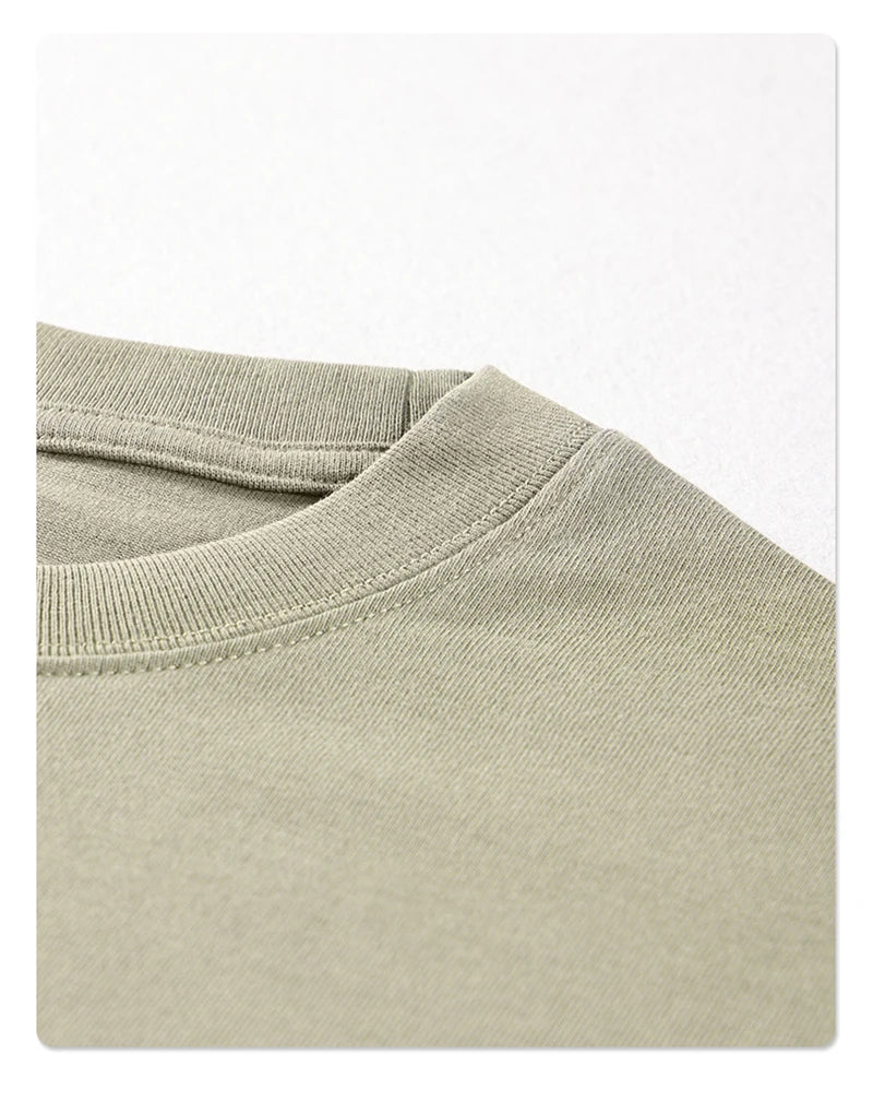 ZODF 2025 Spring Summer Men Solid 100% Cotton T-Shirts Unisex Women Loose 230gsm Noshrink Basic T Shirt Brand Tops HY0151