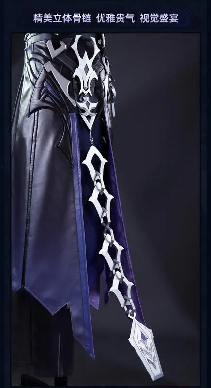 Genshin Impact Kyryll Chudomirovich Flins Cosplay Costume Wig Uniform Outfit Metal Accessory Halloween Party for Women Men Props