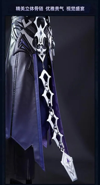 Genshin Impact Kyryll Chudomirovich Flins Cosplay Costume Wig Uniform Outfit Metal Accessory Halloween Party for Women Men Props