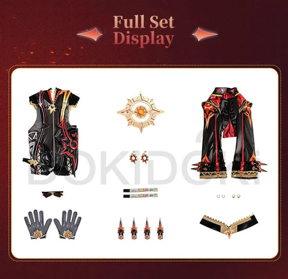 IN STOCK Mavuika Cosplay Costume Game Genshin Impact Cosplay【XS-2XL】DokiDoki-R Pyro Archon Mavuika Women Black Costume Plus Size