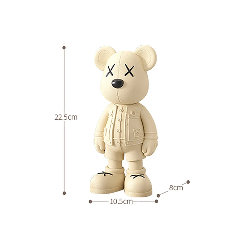 Cartoon Bear Figurine Resin Model Toy Collector Garage Kit Action Bear Figure Doll Collection Toys