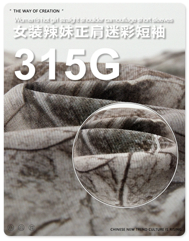 ZODF Sexy 2026 Summer Women Camouflage Printing Crop T-Shirts Hotsweet Girls O Neck Sport T Shirt Brand Tees HY1201