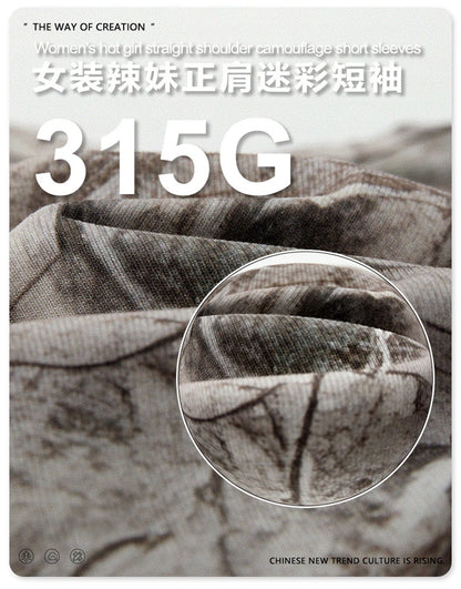 ZODF Sexy 2026 Summer Women Camouflage Printing Crop T-Shirts Hotsweet Girls O Neck Sport T Shirt Brand Tees HY1201