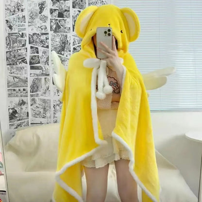 Anime Peripheral Cardcaptorsakura Kerberos Office Nap Blanket Pillow 2-In-1 Cape Cover Blanket Autumn And Winter Thick Blanket