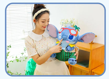Disney 60cm Summer Watermelon Stitch Kawaii Plush Toy Cartoon Cute Soft Pillow Home Decoration Doll Children's Christmas Gifts