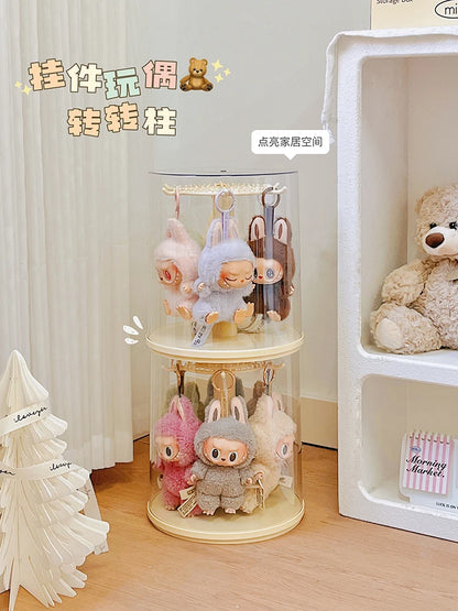 New Labu Pendant Display Box Rotating Transparent Labu Doll Handmade Blind Box Storage Display Stand Decorative Accessories