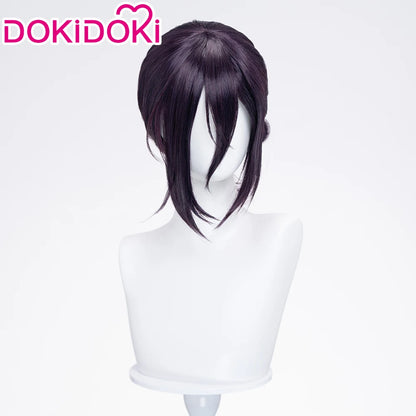 IN STOCK Makimaa Denjii Rezee Wig Anime Cosplay Dokidoki Women 35cm Purple Hair Rezee Cosplay Choker Demon Free Wig Cap