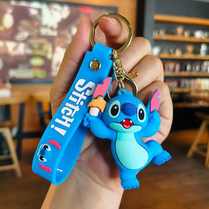 Anime Disney Keychain Cartoon The Lion King Mickey Mouse Minnie Lilo & Stitch Keyring Car Key Chain Pendant Kids Toys Gift