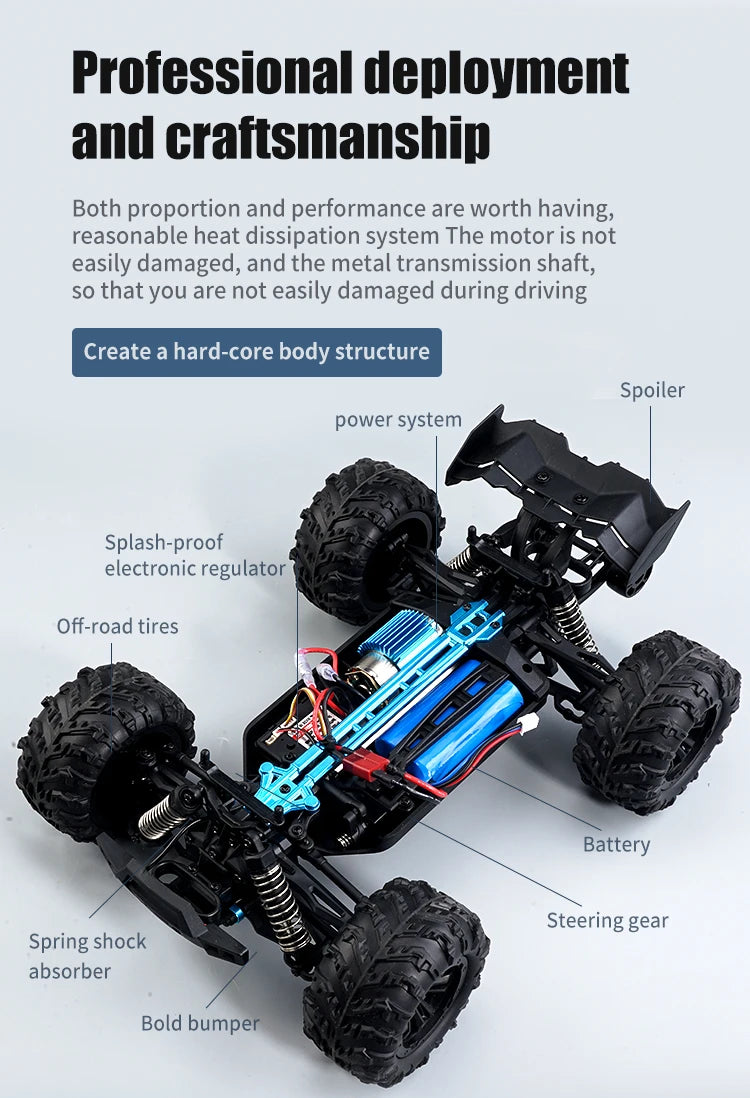 SCY 1:16 70KM/H or 50KM/H 4WD RC Car with LED Remote Control Cars High Speed Drift Monster Truck for Kids Vs Wltoys 144001 Toys