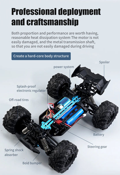 SCY 1:16 70KM/H or 50KM/H 4WD RC Car with LED Remote Control Cars High Speed Drift Monster Truck for Kids Vs Wltoys 144001 Toys