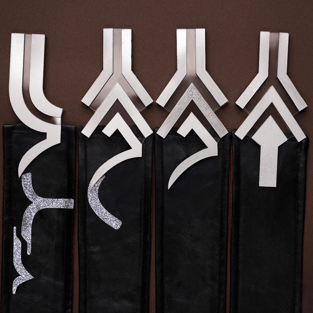 iCoser Arknights Exusiai The New Covenant Cosplay Costume Wig Uniform Luminous Headwear Halloween Party for Women Girls Carnival