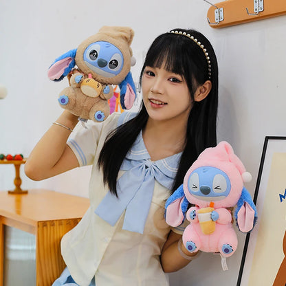 25cm Disney Lilo and Stitch Plush Toy Cartoon Anime Stuffed Kawaii Stich Key Chain Pendant Doll Plushie Kids Birthday Xmas Gifts