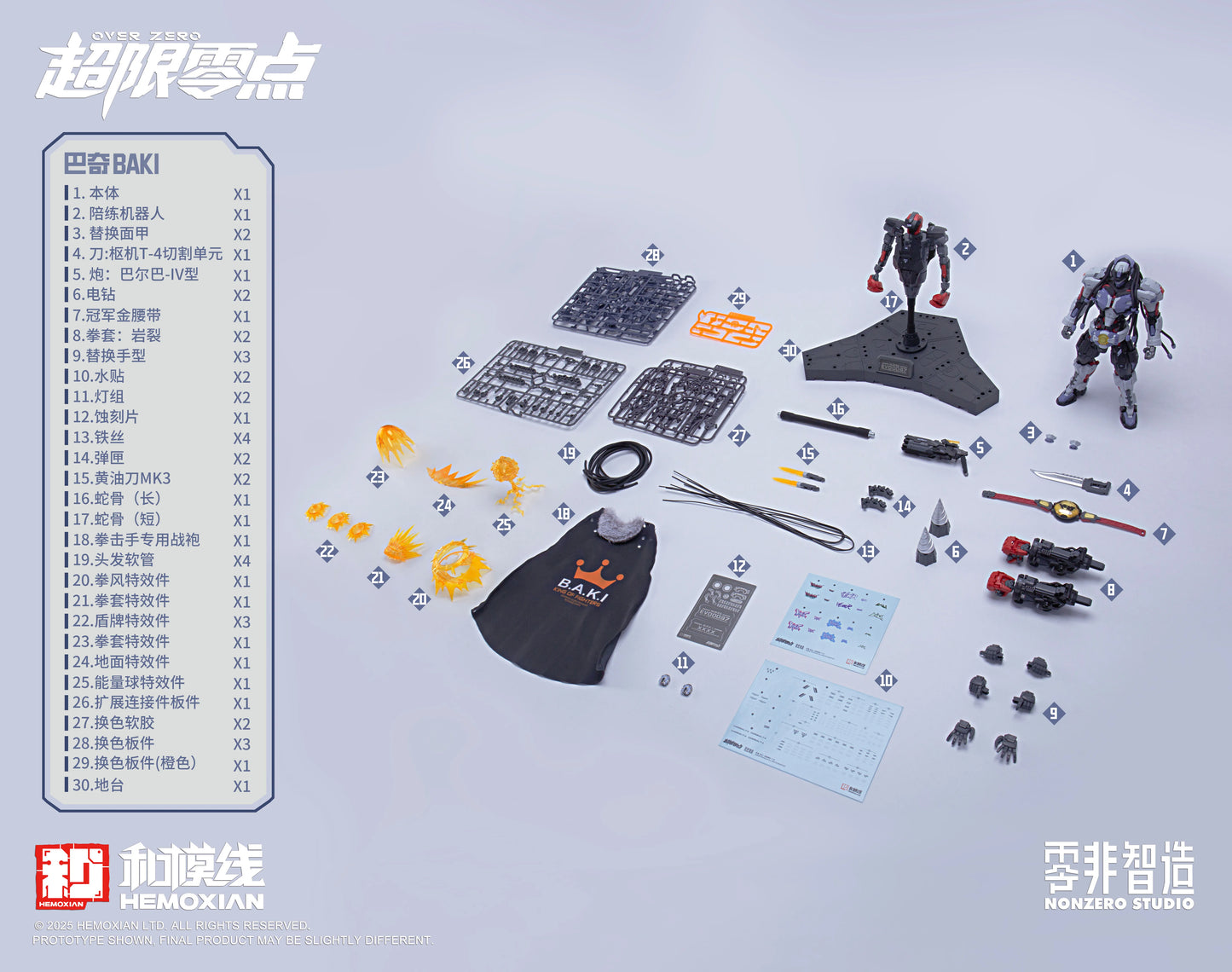 HEMOXIAN OVER ZERO 1/10 Vol.3 Boxer BAKI Assembly Model Kit Robot Action Figure PVC Toy Halloween Gift