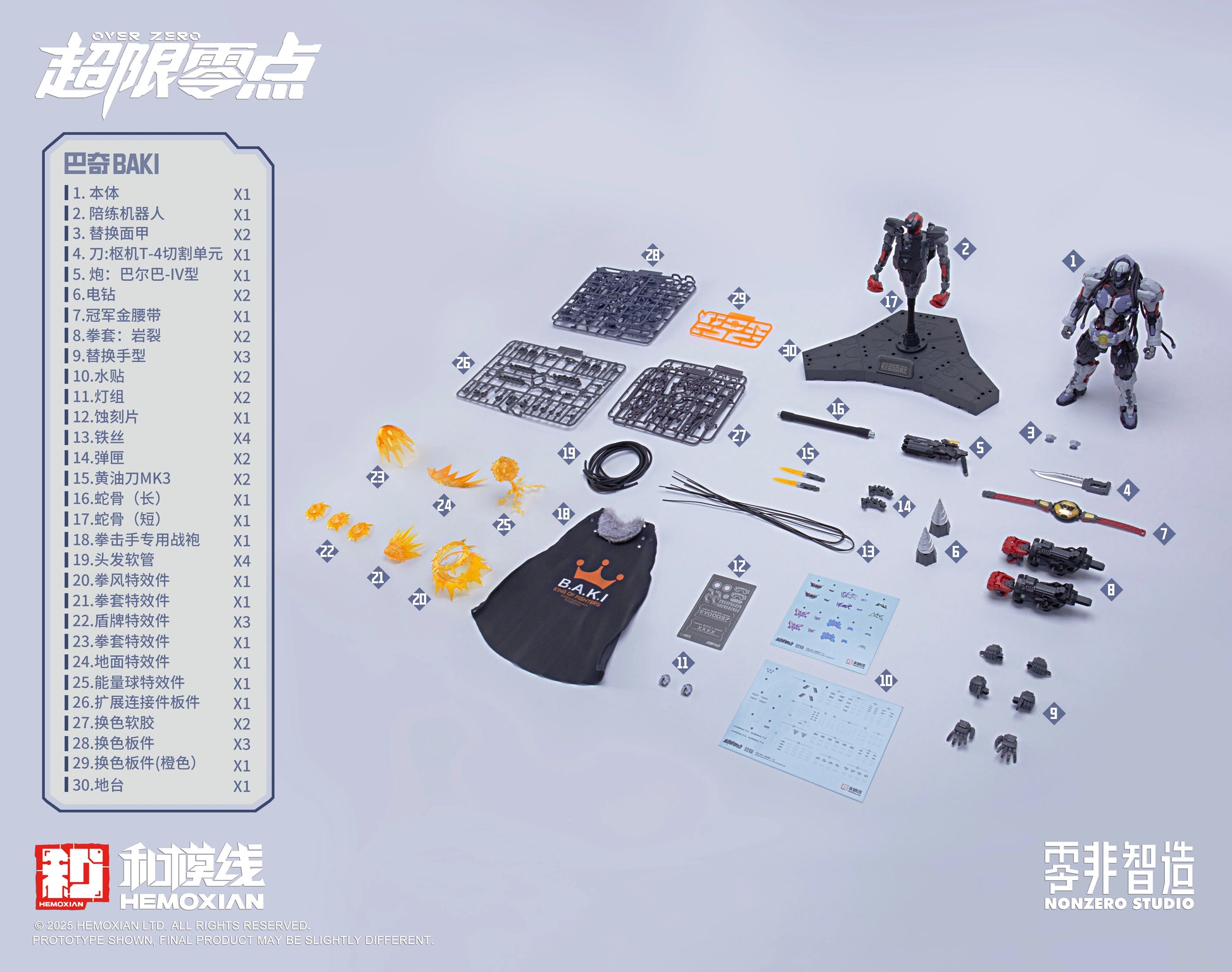 HEMOXIAN OVER ZERO 1/10 Vol.3 Boxer BAKI Assembly Model Kit Robot Action Figure PVC Toy Halloween Gift