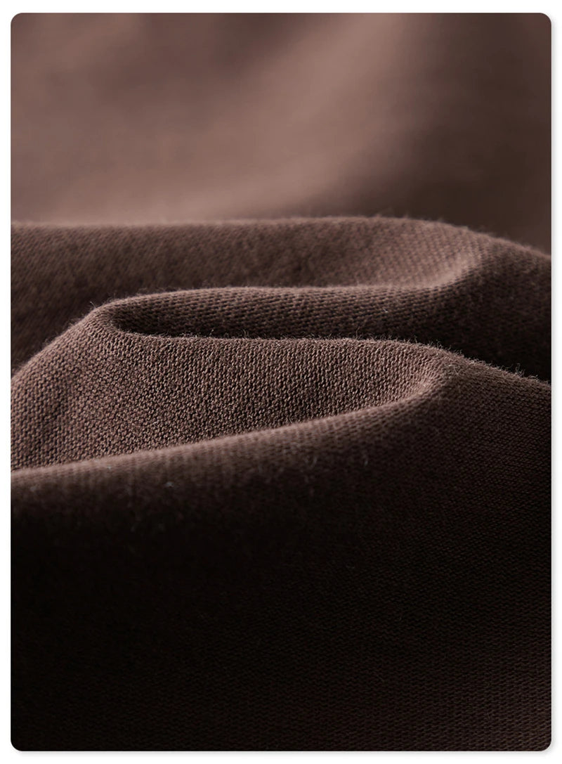 ZODF Retro Monkey Washed 260gsm Cotton T-Shirt For Men Unisex High Street Loose Full Sleeve T Shirt Brand Streetwear HY0406