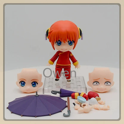 Anime Sakata Gintok Figures GINTAMA Kagura Figurines Q Version Shimura Shinpachi Figure PVC Birthday Collection model Toys Gifts