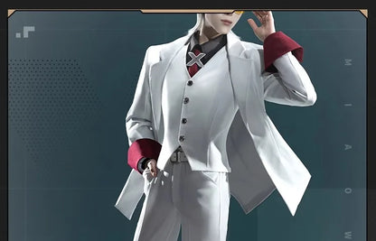 iCoser Anime To Be Hero X Cosplay Costume Wig Hero X Uniform White Suit Orange Glasses Tie Halloween Party for Women Men Props