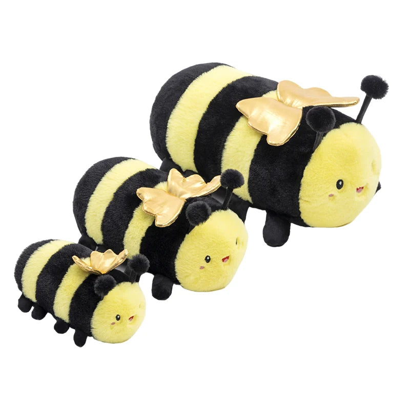 ZU Cute Flower Face Honey Bee Plush Toy Lovely Shark & Bee Caterpillar Ladybug Stuffed Soft Dolls Gift for Girl Boy Home Decor