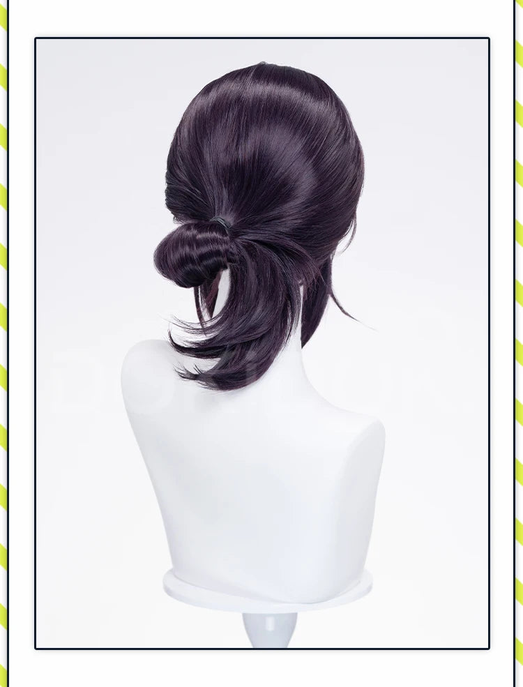 IN STOCK Makimaa Denjii Rezee Wig Anime Cosplay Dokidoki Women 35cm Purple Hair Rezee Cosplay Choker Demon Free Wig Cap