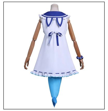 VTuber Sameko Saba Cosplay Costume Wig Dress Outfit Ears Headwear Uniform Festival Halloween Party for Women Girls Carnival Prop