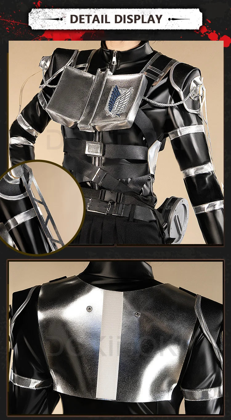 IN STOCK Levii Mikasaa Erenn Cosplay Costume Anime【S-2XL】DokiDoki-R Women Men Leather Battle Uniform Plus size