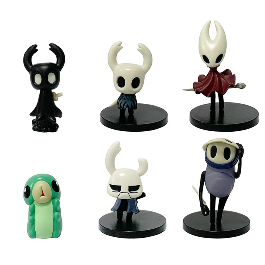 6Pcs/Set Game Hollow Knight: Silksong Figure Kawaii Q Version Little Knight Anime Figure Wasp Girl Figurine PVC Collection Toys