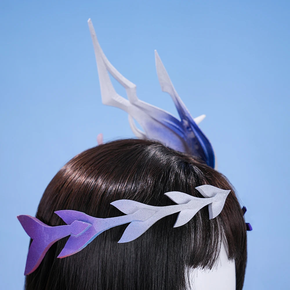 Honkai Star Rail Hysilens Cosplay Costume Wig Dress Headwear Amphoreus Festival Halloween Party for Women Girls Cos Props iCoser