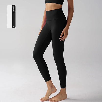 High Waist Naked Feeling Leggings for Women – Fitness Running Yoga Gym and Casual Workout Tight Pants - Black / XL