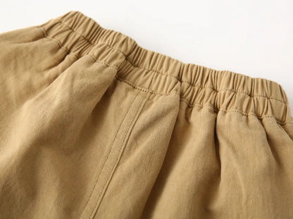 100Cotton Kids Shorts for Boys Toddler 2 to 3 4 5 6 7 8 Yrs 2025 Casual Army Green Children Shorts Cargo Shorts Side Big Pockets