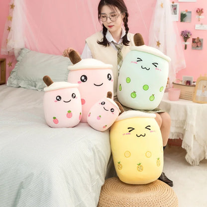 Various Play Doll Boba Plushies Mini Dolls in a Boba Cup Can Flip Boba Tea Toy Many Size Boba Tea Cushions for For Kids Girl