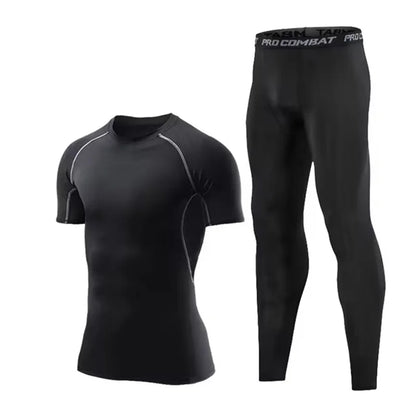 5 Fruit/Set Men’s Compression Sports Suits Gym Running Jogging Tight Training Pants - GRAY / 4XL